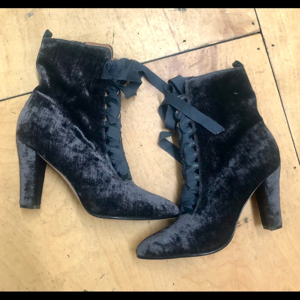 Ulla Johnson velvet lace-up boots